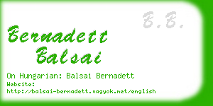 bernadett balsai business card